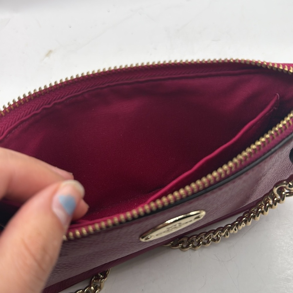 Coach Nolita Shoulder Bag Wristlet Clutch Baguette Purse Pink Pebble Leather - Picture 10 of 16